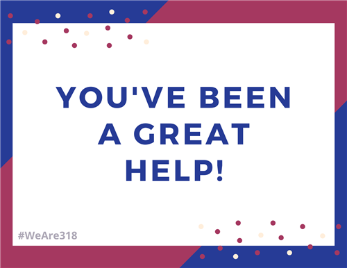 You've been a great help postcard 